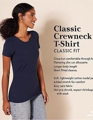 61rX4Hyq1EL._AC_SX385_.jpg Women RegularFit ShortSleeve Crewneck TShirt Multipacks