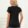 Womens Short Sleeve Tops T Shirts Round Neck Causal Fashion Basic Tee