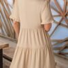 Womens Dresses 2025 V Neck Short Sleeve Casual A Line Flowy Swing Shift Dress Mini Dress