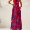 Women Floral Maxi Dresses Elegant Spaghetti Strap Dress Printed Party Dress Beach Long Dresses