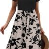 71nocIFlzYL._AC_SX342_.jpg Womens Short Sleeve Dress with Pockets 2025 Casual Floral TShirt Dress Flowy Beach Sundress