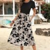 81i68L9x6zL._AC_SY445_.jpg Womens Short Sleeve Dress with Pockets 2025 Casual Floral TShirt Dress Flowy Beach Sundress