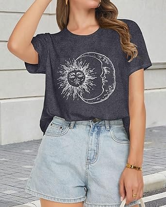 81t7OG8RUoL._AC_SX342_.jpg T Shirts for Women Short Sleeve Crewneck Casual Cute Graphic Basic Tees Tops
