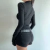 Afd5b304ea1e446168aec58b4fabe97a48.webp Women Turtleneck Gothic Dark Cross Hollow Out T-shirts Long Sleeve Black Casual Slim Fit Pullovers Harajuku See Through Y2K Tops