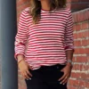 H5843ccac1f2c4aaf8cc75ecb2bfdda66x.webp Dourbesty Women Red White Striped Long Sleeve T-Shirts Loose Casual Shirt Female Basic O-Neck Tops Tee Autumn Pullovers New