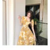 S04675f05130f44849b7aa0e767a0517ch.webp Hebe Style Long Ankle Skirt Sweet Floral Print Women's Dress High Waist Fly Sleeve High Collar Street Trend Urban Fashion
