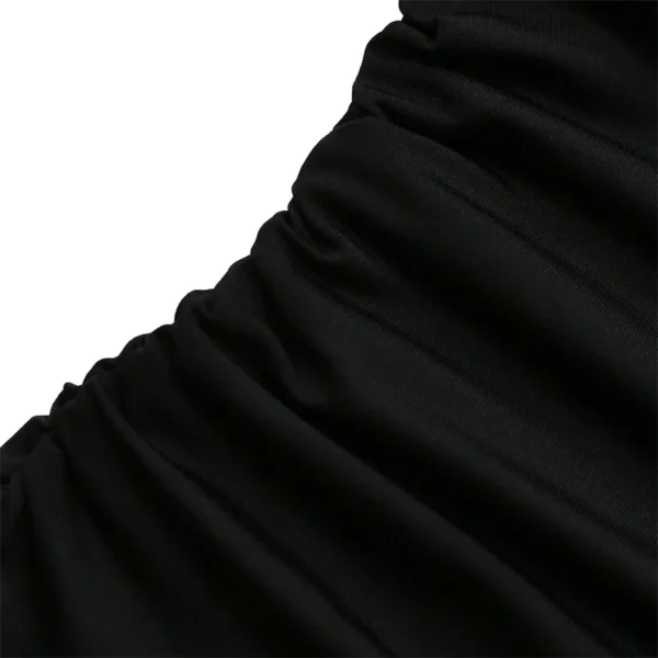 S077c8210bc8f477bb42a95e6ae1ba184I.webp Sexy Lace V-neck Cropped Halter Tops For Women Summer 2025 Solid Color Casual Sleeveless Backless Ruched Tank Top Tee Shirt