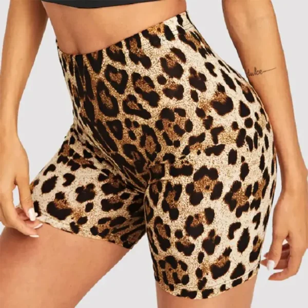 S0983b096ac8a48529eed0d9295890c0eD.webp Fashion Leopard Print Women Shorts Casual Snake Print Fitness Short For Lady Women High Waist Casual Biker short femme
