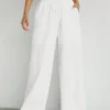 Women's Solid Color Loose Wide Leg Pants Casual Drawstring Straight Pants Pocket Casual Pants Trousers Loose High Waisted Pants