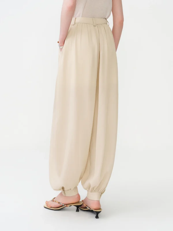 S0ad3bc74992548deb713f336e659a6beX.webp FSLE 2026 Summer Women's High Waist Pleated Straight Leg Pants with Elasticized Hem for Office Commute and Casual Daily Wear
