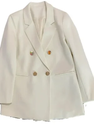 S0b43ea363f8f4c598b96125b5a17a8137.webp Spring Autumn Commute Stylish Slimming Ladies' Blazer 2025 White College Style Fashionable Business Coat Pure Color Regular Fit