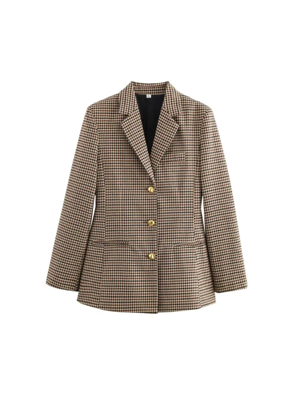 S0c643960eabd4fd3ac34a66f0f1364a31.webp Women Summer Slim Blazers Suit Coats 2025 Casual Plaid Belt Single Breasted Female Elegant Street Blazer Outerwear Clothing