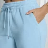 Women's Wide Leg Pants European and American women Fleece sweatpants,waist drawstring straight leg loose dance casual trousers