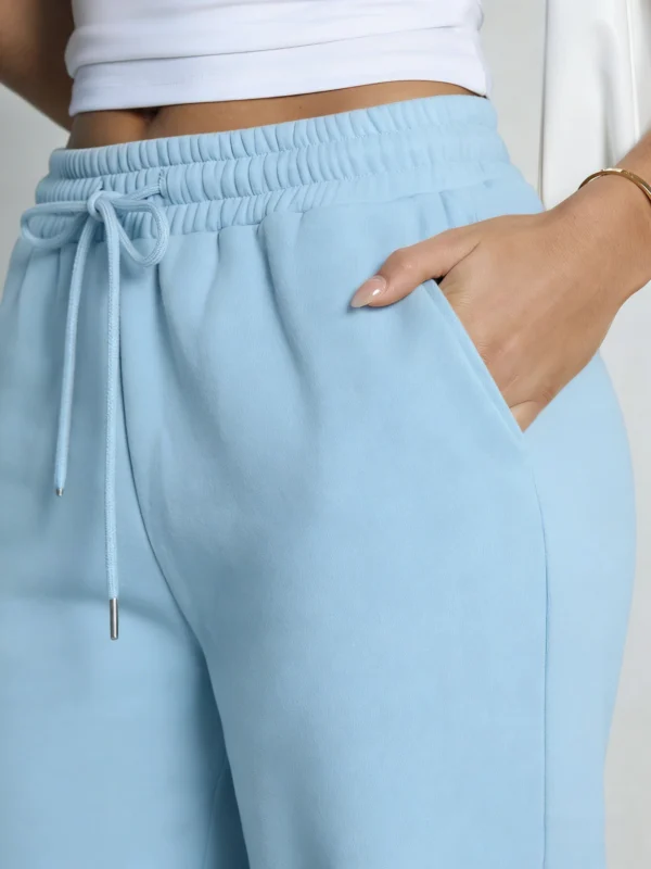 Women's Wide Leg Pants European and American women Fleece sweatpants,waist drawstring straight leg loose dance casual trousers
