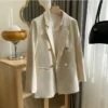 S1088c622936a4a24836ce206731cc830l.webp Spring Autumn Commute Stylish Slimming Ladies' Blazer 2025 White College Style Fashionable Business Coat Pure Color Regular Fit
