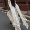 S12c777ba2e074f8dbdd1b55a62ad8cb6n.webp Women Solid Ruffle Maxi Dress Fashion Lapel V-neck Sleeveless Pleated High Waist Chic Dresses 2025 Summer Lady Vacation Robes