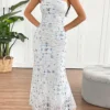 Women's New Maxi Dresses Summer Sexy Lace Tube Top Backless Dress Streetwear Fashion Elegant Lady Casual Slim Dresses Clothing