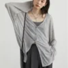 S1888765f8ed44921a67d6874dcd86a65r.webp Women's Cardigan New V-neck Long Sleeved Female Shirt Female Jumpers Sun Protection Woman Top Spring Summer Knitted Cardigan