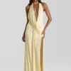 S1a888e69a8414897a52bef4d22ac93a1K.webp Mozision Halter Deep V Neck Backless Sexy Maxi Dress Women Gown Fashion Irregular Sleeveless Thigh High Split Club Party Dresses