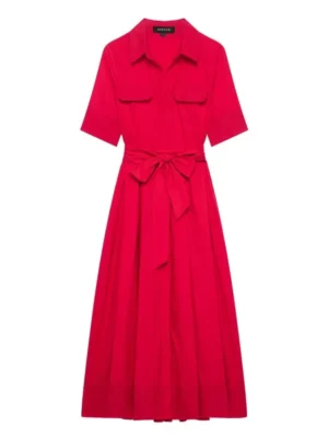 S1f7665214d484baeb5d5c6b4e445b9daf.webp Slimming Independent Station Dress Strap Design Casual Polo Collar Ankle-Length Polyester Fiber Full Sleeve Women's Dress