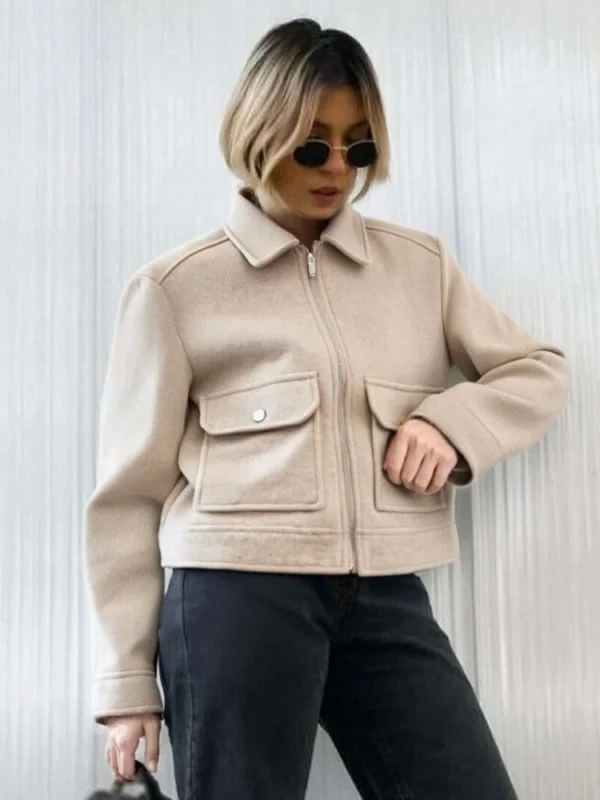 S219d417c521744eda291bbce20b079f39.webp SLTNX Women's Zipper Jacket Coat New Winter Long Sleeve Pocket Outerwear Coat Short Street Elegant Women's Jacket