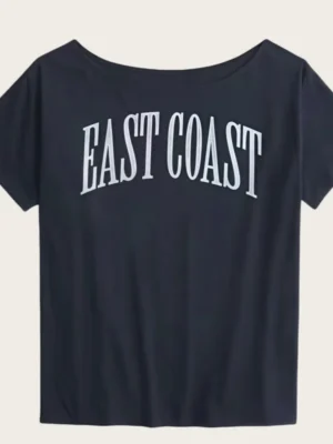 S268263be8320426b91dd66548c001d32l.webp American-Style Short-Sleeved T-Shirt for Women, Summer Design, Finterest Slimming, Loose, Retro Off-Shoulder Top