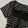 S2ad78bb542d14fd8a1aa5de005c37402L.webp Gothic Harajuku Y2K Women's Crop Top Casual Slim Fit Striped Lace Bow Button Design Short Sleeve T-Shirt Chic Trendy Streetwear