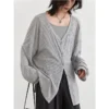 S2e4051a4a8ed4be19a0fc14fc6dd2d12d.webp Women's Cardigan New V-neck Long Sleeved Female Shirt Female Jumpers Sun Protection Woman Top Spring Summer Knitted Cardigan