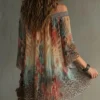 S2fe983848c644ed694443b3a2967fe27A.webp Casual Long Sleeve Chiffon Dress Vintage One-shoulder Lace Spliced Short Dress Summer Elegant Leopard Printed Pleated Mini Dress