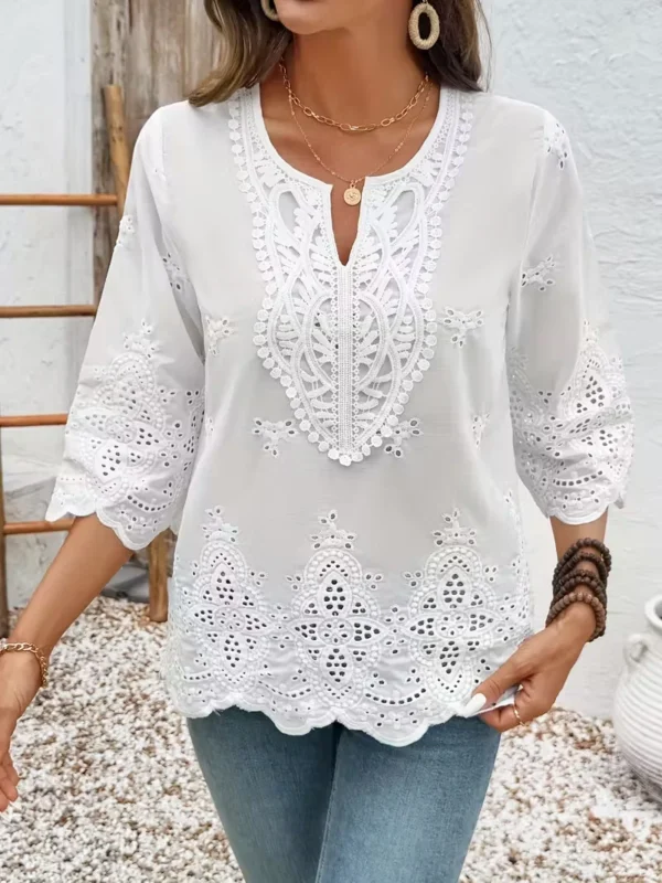 S32237c152938449db61f1feeaccf5d72a.webp Temperament Loose Woman Shirt Fashion Casual Blouse Elegant long Sleeve Woman Shirt Holiday Weekend Top