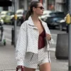 S332f452ea69f43d28b97d477a4b2c5a9L.webp HXAO Polka Dot Bomber Jacket Women's Jackets Demi-Season Oversized Long Sleeve Top Outerwear Aviator Plus Size Zip Up Crop Coats