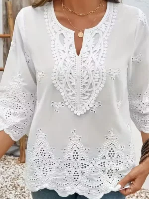 S351f4000bba041dc8a8b50271c14166dH.webp Temperament Loose Woman Shirt Fashion Casual Blouse Elegant long Sleeve Woman Shirt Holiday Weekend Top