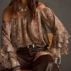 S364f456214f54ba79c045a2d761fa8c47.webp New Summer Women's Casual Printed Off-the-Shoulder Chiffon Blouse: Elegant Color-Blocking, Resort Style, Perfect for Summer