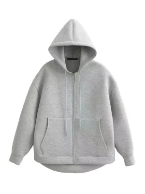 S3694fc8a157348498f910d8ec42f02c5c.webp HH Autumn Winter Women's Zipper Hoodie Coat High Street Double Pockets Oversize Jakcet Loose Sweatshirts Outerwear Top