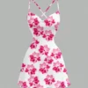 Women's Spring/Summer Casual Vacation Party Beach Off-Shoulder Backless Floral Print A-line Dress