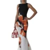 2026 Spring new women's clothing European and American cross-border dresses Fashionable and elegant slim-fit waist-cinching print