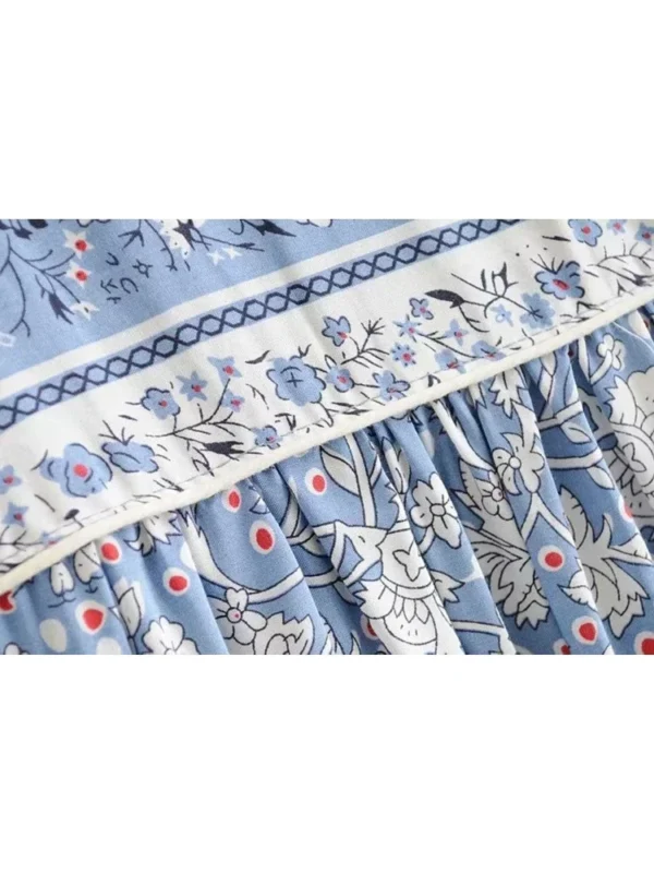 S473a21470efb4f80a86a2ec0c56e01adY.webp Vintage Chic Women Tie Neck Long Sleeve Floral Porcelain Print Beach Bohemian Maxi Dresses Ladies Rayon Cotton Boho Dress Robe