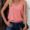 S48785501df4b443f92a360a9274a8d85w.webp Fashionable elegant V-neck women's loose sleeveless pure color vest
