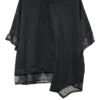S49b71e92685544ec8bc2bfc524b8d79eW.webp Women Black Irregular Mesh Spliced Big Size T-shirt New Round Neck Short Sleeve Fashion Tide Spring Summer 2026