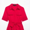 S54188ebacb29485f9e4e29b397f65c02O.webp Slimming Independent Station Dress Strap Design Casual Polo Collar Ankle-Length Polyester Fiber Full Sleeve Women's Dress
