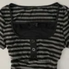 S5a8db05eab0d46dda5ea9a73526ab398o.webp Gothic Harajuku Y2K Women's Crop Top Casual Slim Fit Striped Lace Bow Button Design Short Sleeve T-Shirt Chic Trendy Streetwear