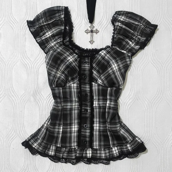 S5d56d4de2abb4d568093cdbf985bdd7eB.webp Y2K Gothic style aesthetic tops square neck womens style retro Harajuku fashion casual fairy style sweet and cute emotional girl
