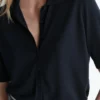 S5f41162c53324bc1b9f61791b3531ea47.webp Ethereal costume 2026 YAZHIMEI summer new style of Ladies' casual fashion slim-fitting Navy blue short-sleeved POLO cardigan