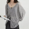S61523c5d92774c1a86226e9a9ac9c866c.webp Women's Cardigan New V-neck Long Sleeved Female Shirt Female Jumpers Sun Protection Woman Top Spring Summer Knitted Cardigan