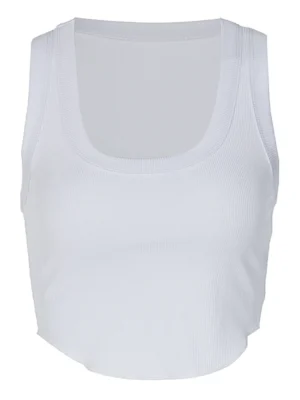 S61aa6fdec7144c0faeb6c8d92d4801b5n.webp Ribbed Square Neck White Sexy Slim Y2K Crop Tank Top Summer Women Goth Clothes Streetwear Vacation Casual