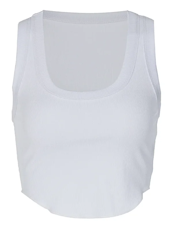 S61aa6fdec7144c0faeb6c8d92d4801b5n.webp Ribbed Square Neck White Sexy Slim Y2K Crop Tank Top Summer Women Goth Clothes Streetwear Vacation Casual