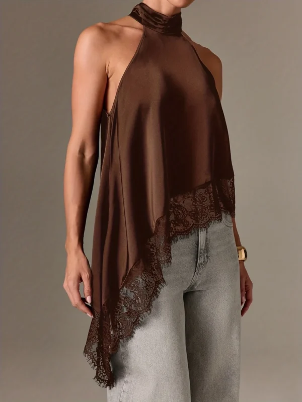 S62238e2b3ce64d27827ff91c5c01048c7.webp Autumn Fashion Women's Asymmetrical High-Neck Backless Halter Neck Top