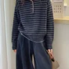S75f3729f32394eb6a3fdc8b38ca0ac70g.webp Slim stripe simple new top loose cashmere sweater lazy wind winter commuter sweater long sleeve