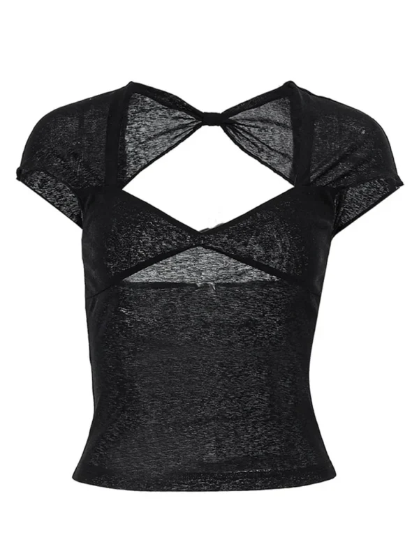 S7a17e3b9b2e14728860dd1cca057177cX.webp Square Collar Summer Sexy Backless Tops for Women Cropped Short Sleeve Elegant Top Tees Skinny Streetwear Clothe