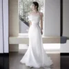 S88e339b16c9d498983ba34fccd7caa46x.webp French One Shoulder Light Wedding Dress, Bridal Forest Style Outward Yarn, Simple White Dress, Fish Tail Welcome Yarn 2026
